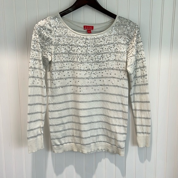 Elle Sweaters - ✨ Sequin and Striped Sweater